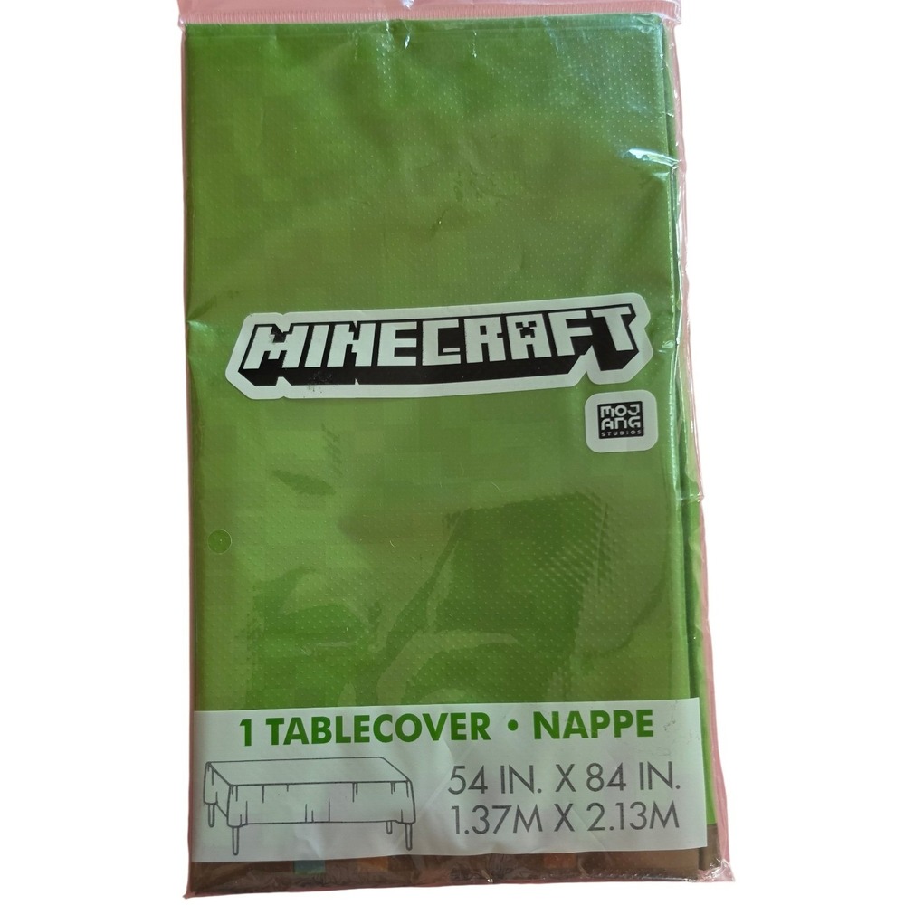 Minecraft Mojang Studios Plastic Tablecover Green Party Tablecloth 54 x 84 79453